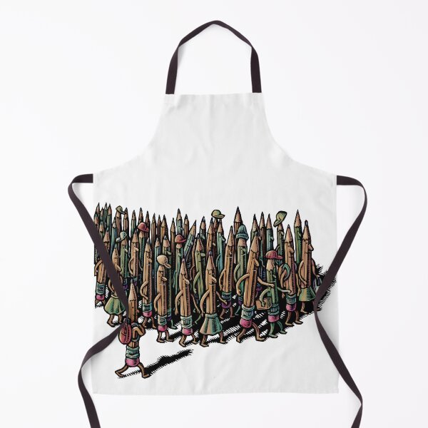 Item preview, crowd of pencils walking in the same direction designed and sold by LisaHaney.