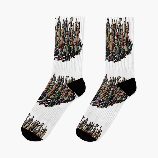 Item preview, crowd of pencils walking in the same direction designed and sold by LisaHaney.