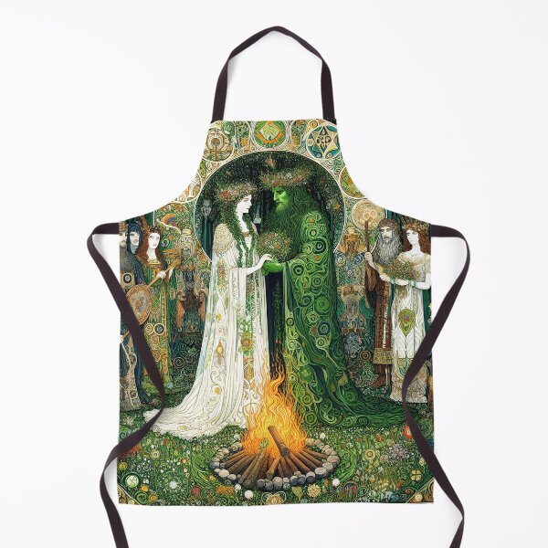 Item preview, The Sacred Marriage of the May Queen and Green Man | Celtic Mythology Art Print designed and sold by Stoneflower-Art.