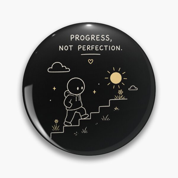 Item preview, Progress Not Perfection – Minimalist Motivational Aesthetic Design designed and sold by Mini-ink.