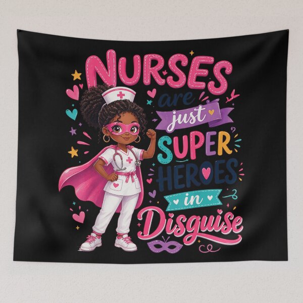 Item preview, Nurses Are Just Superheroes In Disguise African American Nursing Hero designed and sold by WilliaMaler.
