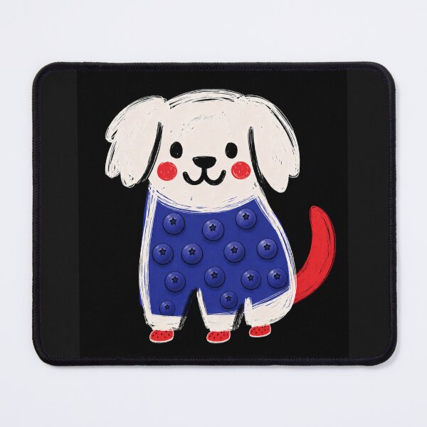 Item preview, Cute Blueberry Dog with Red Tail and Shoes designed and sold by ZunZunArt.