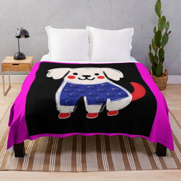 Item preview, Cute Blueberry Dog with Red Tail and Shoes designed and sold by ZunZunArt.