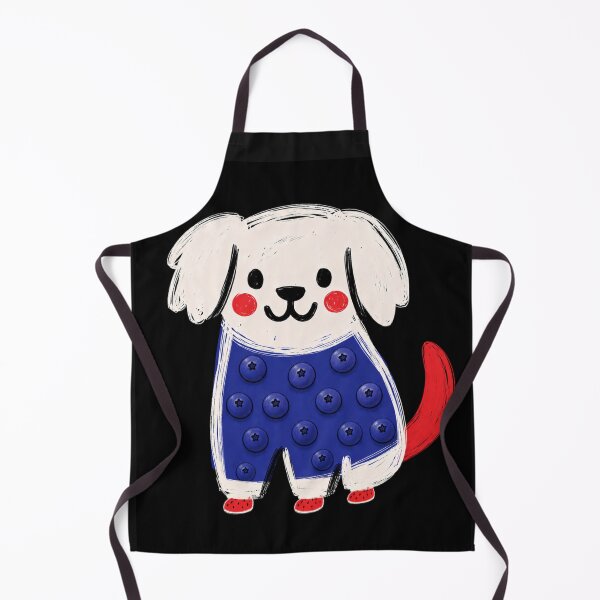 Item preview, Cute Blueberry Dog with Red Tail and Shoes designed and sold by ZunZunArt.