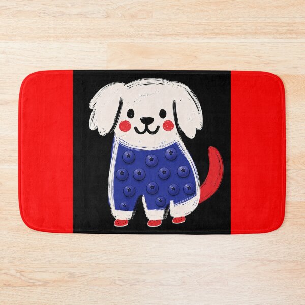 Item preview, Cute Blueberry Dog with Red Tail and Shoes designed and sold by ZunZunArt.