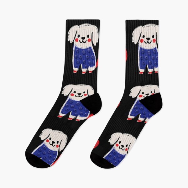 Item preview, Cute Blueberry Dog with Red Tail and Shoes designed and sold by ZunZunArt.