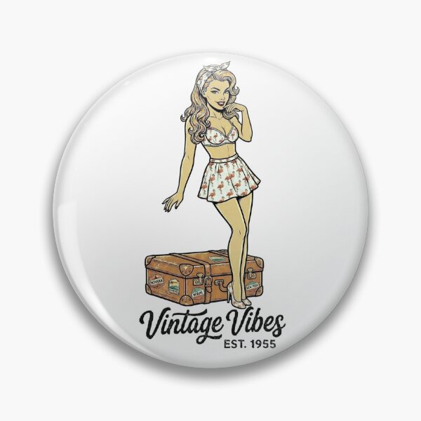 Item preview, Pink Flamingo Fever – Vintage Travel Pin-Up Babe designed and sold by LyssasMindArt.