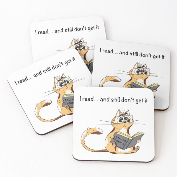 Item preview, Confused Cat Reading Money Basics | Cute Finance Humor Design designed and sold by MirelaBadea.
