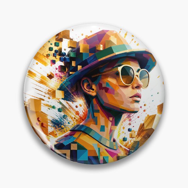 Item preview, Cyberpunk Geometric Portrait – Colorful Low Poly Abstract Art designed and sold by KireaDesigns.
