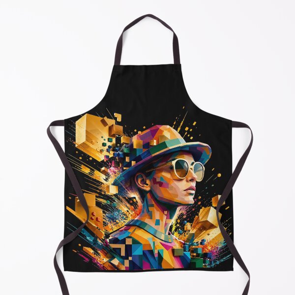 Item preview, Cyberpunk Geometric Portrait – Colorful Low Poly Abstract Art designed and sold by KireaDesigns.