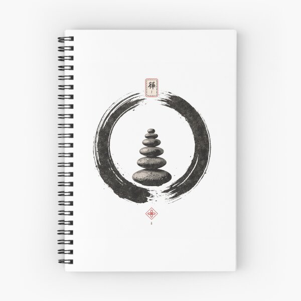 Item preview, Wabi Sabi Stone Stack Enso Circle Japanese Zen Minimal Design designed and sold by OblivionRise.