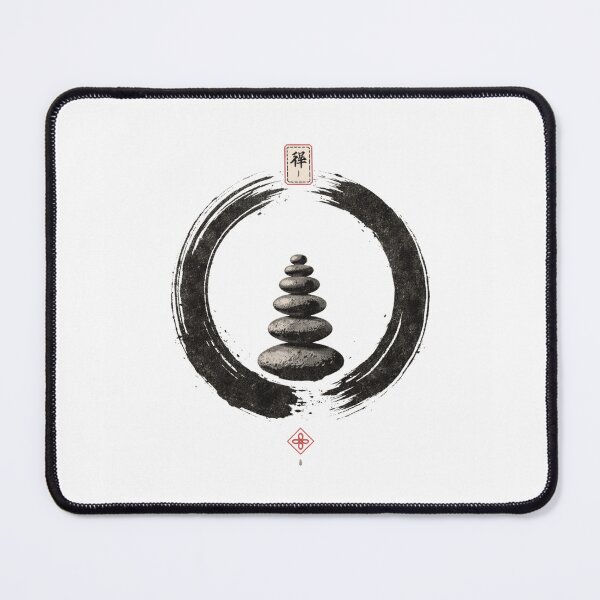 Item preview, Wabi Sabi Stone Stack Enso Circle Japanese Zen Minimal Design designed and sold by OblivionRise.