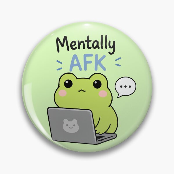 Item preview, Introvert Frog Meme 'Mentally AFK' Cute Frog Gamer Quote designed and sold by Olivra.