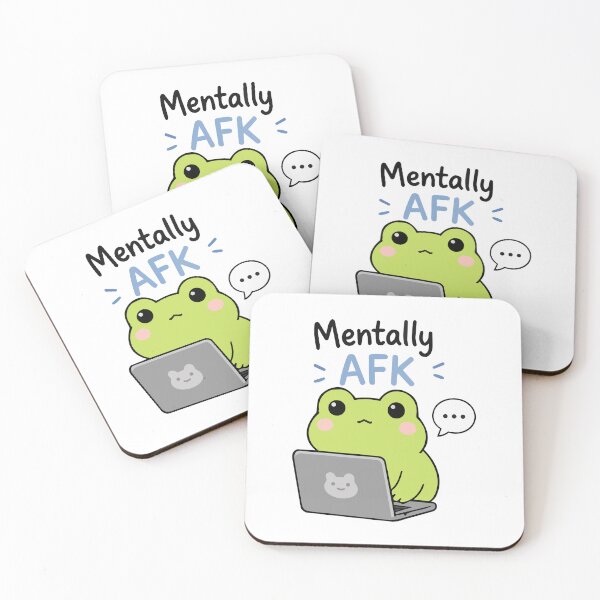 Item preview, Introvert Frog Meme 'Mentally AFK' Cute Frog Gamer Quote designed and sold by Olivra.