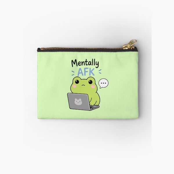 Item preview, Introvert Frog Meme 'Mentally AFK' Cute Frog Gamer Quote designed and sold by Olivra.
