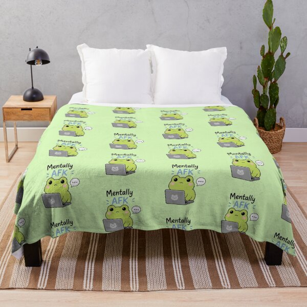 Item preview, Introvert Frog Meme 'Mentally AFK' Cute Frog Gamer Quote designed and sold by Olivra.