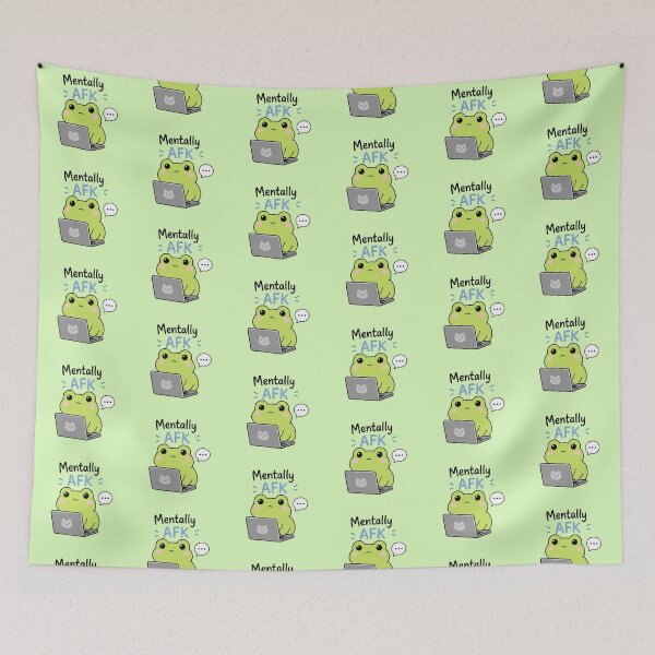 Item preview, Introvert Frog Meme 'Mentally AFK' Cute Frog Gamer Quote designed and sold by Olivra.