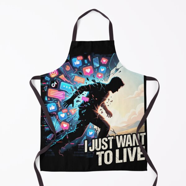 Item preview, I Just Want To Live – Digital Detox Freedom Art, Social Media Escape, Mental Health Awareness Design designed and sold by PLUSHIWORLDtm.