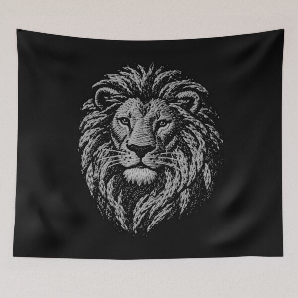 Item preview, Lion's head - Illusion of an embroidery - SW - Horoscope Zodiac sign designed and sold by Segasprojects.