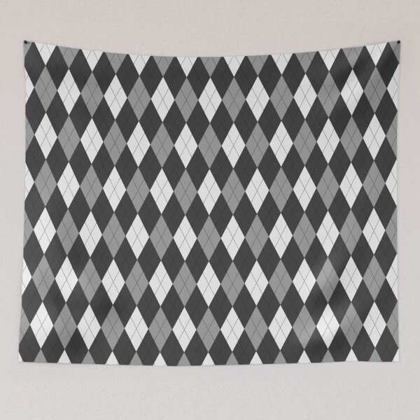 Item preview, White And Black Argyle Pattern designed and sold by pattern-archive.