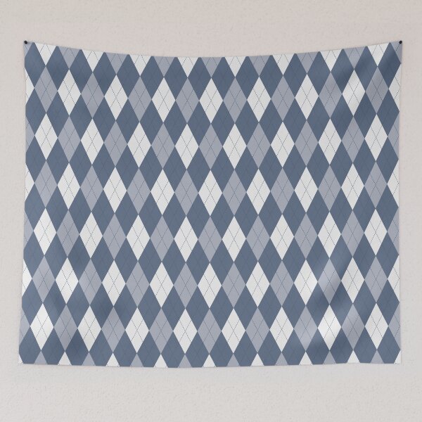 Item preview, White And Blue Argyle Pattern designed and sold by pattern-archive.
