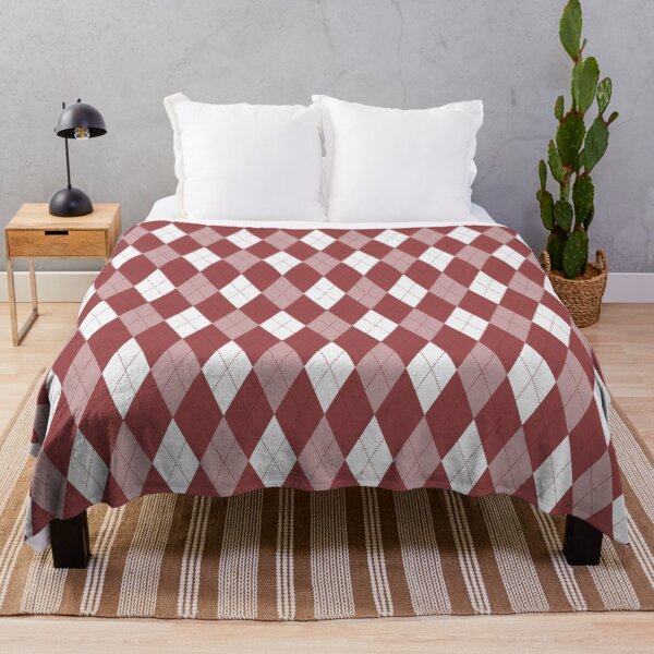 Item preview, White And Brick Red Argyle Pattern designed and sold by pattern-archive.