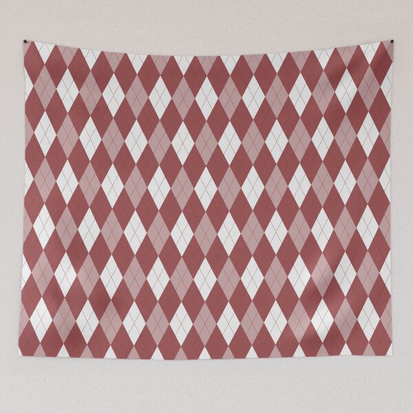 Item preview, White And Brick Red Argyle Pattern designed and sold by pattern-archive.