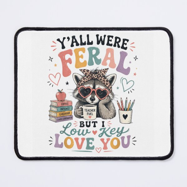 Item preview, Retro Groovy Y'all Were Feral But I Low Key Love You designed and sold by YubitaLeLe.
