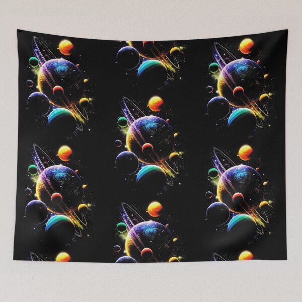 Item preview, Galaxy Planets Exploding Space Art Cosmic Universe designed and sold by issan-exe.