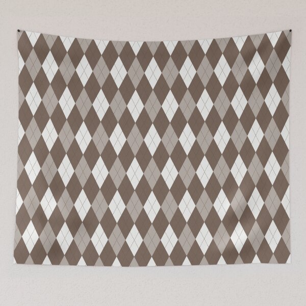 Item preview, White And Brown Argyle Pattern designed and sold by pattern-archive.