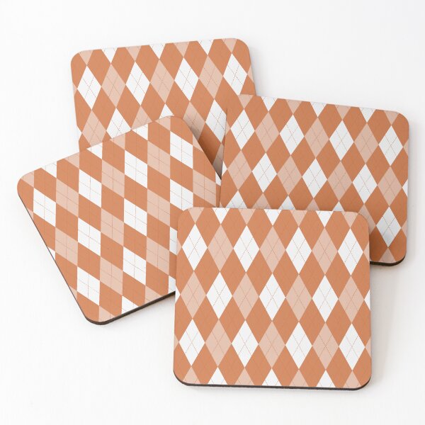Item preview, White And Burnt Orange Argyle Pattern designed and sold by pattern-archive.