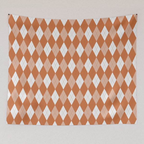 Artikelvorschau, Weißes und orangefarbenes Rautenmuster entworfen und verkauft von pattern-archive.