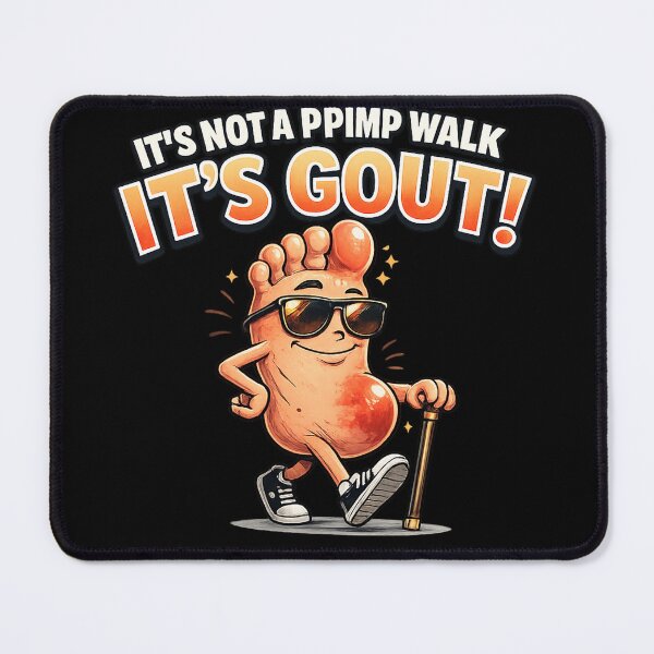 Item preview, It's Not A Pimp Walk It's Gout Funny Old Man Medical Humor designed and sold by 3INEKMIZAN.
