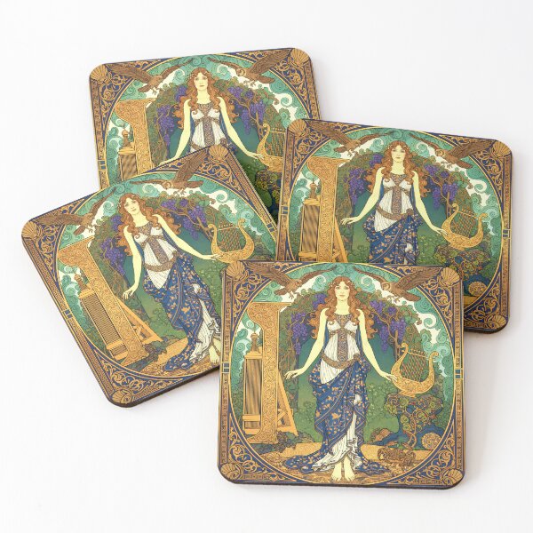 Item preview, Calypso the Maiden Eternal | Greek Mythology Art Nouveau Goddess  designed and sold by Stoneflower-Art.