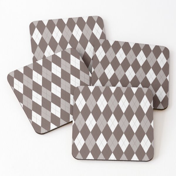 Item preview, White And Chocolate Argyle Pattern designed and sold by pattern-archive.