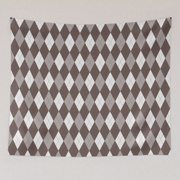 Item preview, White And Chocolate Argyle Pattern designed and sold by pattern-archive.