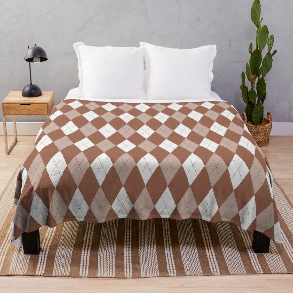 Item preview, White And Copper Argyle Pattern designed and sold by pattern-archive.