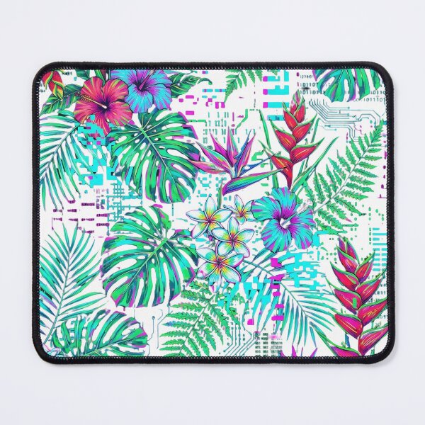 Item preview, Vaporwave Glitch-Art: Fragmented Hawaiian Jungle Pattern designed and sold by warayut.