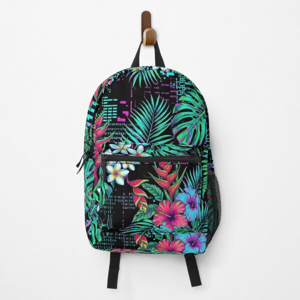 Item preview, Vaporwave Glitch-Art: Fragmented Hawaiian Jungle Pattern designed and sold by warayut.