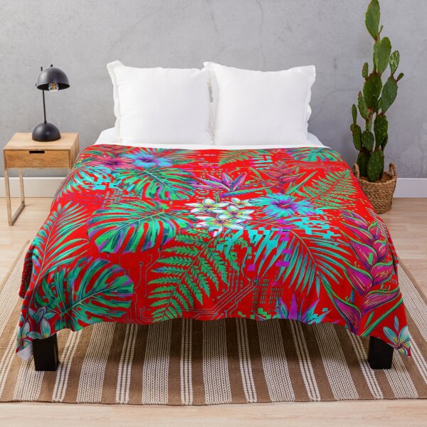 Item preview, Vaporwave Glitch-Art: Fragmented Hawaiian Jungle Pattern designed and sold by warayut.