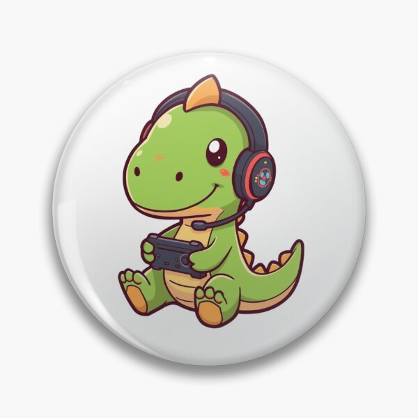 Item preview, Anime Dinosaur Playing Video Game designed and sold by Thread&Fable.