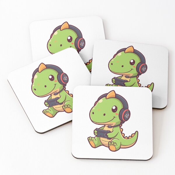 Item preview, Anime Dinosaur Playing Video Game designed and sold by Thread&Fable.