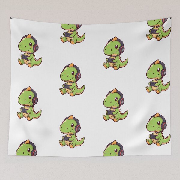 Item preview, Anime Dinosaur Playing Video Game designed and sold by Thread&Fable.