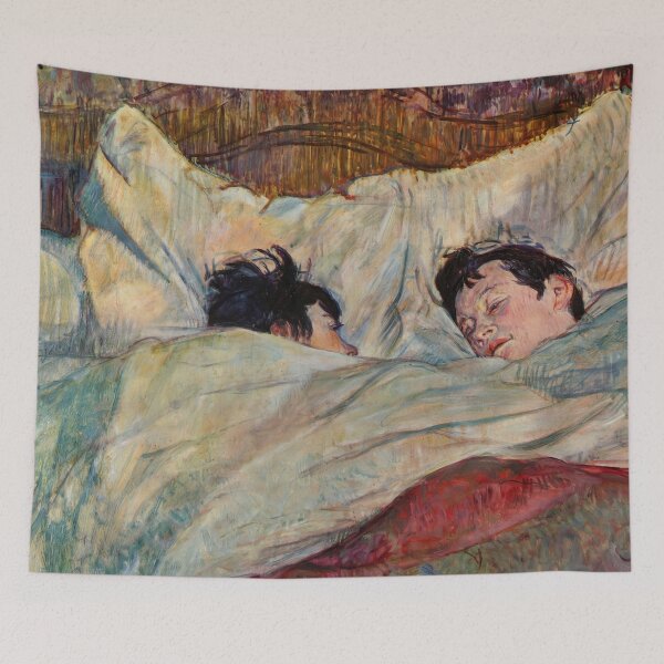 Item preview, In Bed by Henri de Toulouse-Lautrec | Intimate Belle Époque Bedroom Fine Art Poster designed and sold by artofuniverse.
