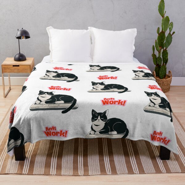 Item preview, Lazy Cat on Laptop – Anti Work Cat Meme T-Shirt designed and sold by Mousy17.