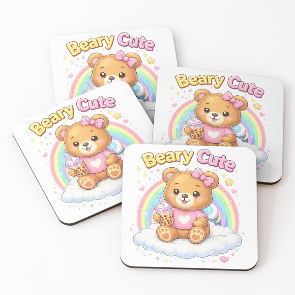Item preview, Beary Cute Teddy Bear with Boba Tea – Kawaii Cute Bear Aesthetic Design designed and sold by Clothes With Smiling Animals Walt Gral.