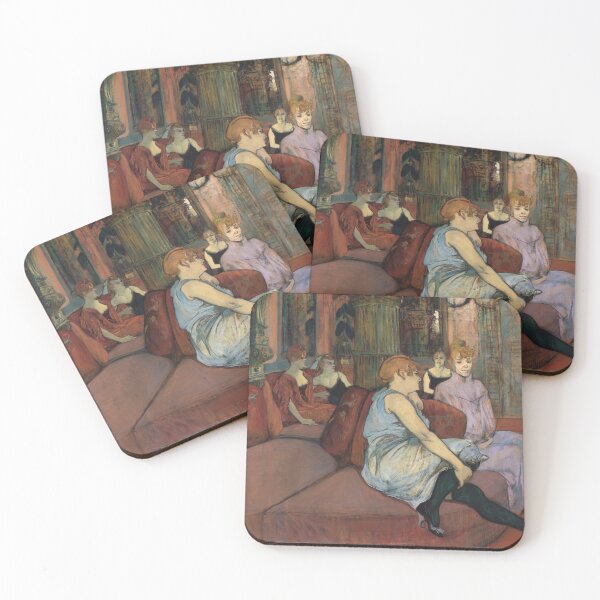 Item preview, In the Salon at Rue des Moulins by Henri de Toulouse-Lautrec | Belle Époque Paris Fine Art Poster designed and sold by artofuniverse.