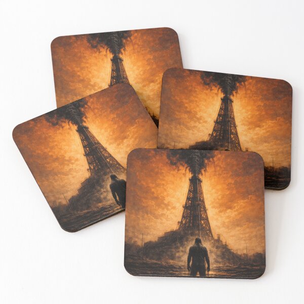 Item preview, Man Silhouette Oil Derrick Fire Dark Drama Film Poster designed and sold by Cine8.