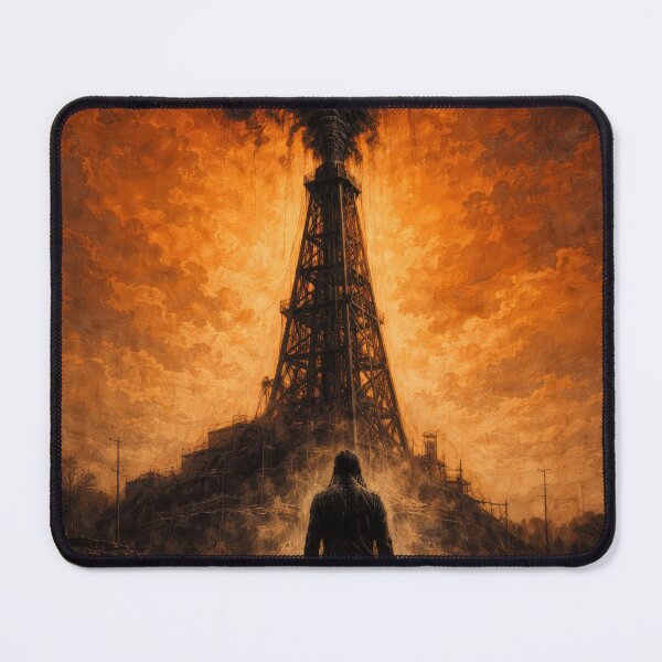 Item preview, Man Silhouette Oil Derrick Fire Dark Drama Film Poster designed and sold by Cine8.