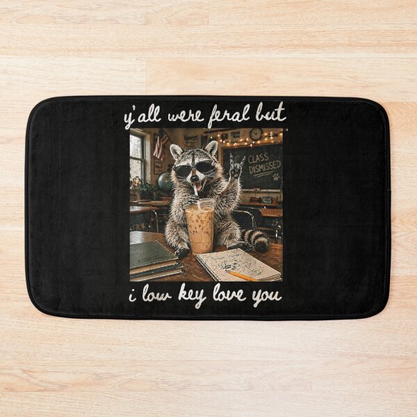 Item preview, Cool Raccoon Teacher Sunglasses Y'all Were Feral Low Key Love You designed and sold by LittleNhutton.